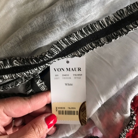 Janie Besner Sheer Scarf with novelty trim - Picture 5 of 5